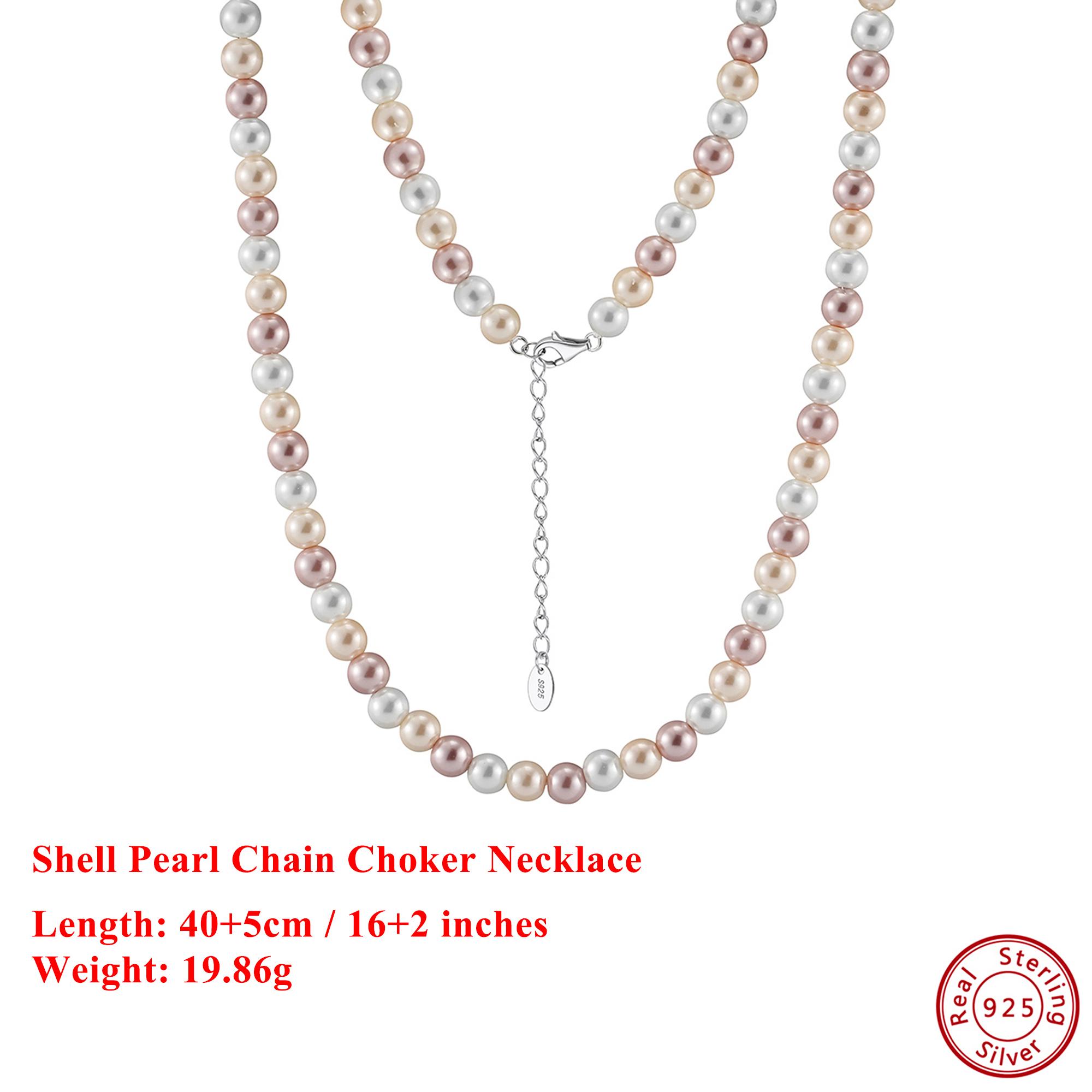 EFFIE QUEEN 100% S925 Silver Round Shell Pearl Chain Choker Necklace Banquet Jewelry for Women Wedding Party Banquet Gift PSN03 срібний
EFFIE QUEEN 100% S925 Silver Round Shell Pearl Chain Choker Necklace Banquet Jewelry for Women Wedding Party Banquet Gift PSN03 срібний