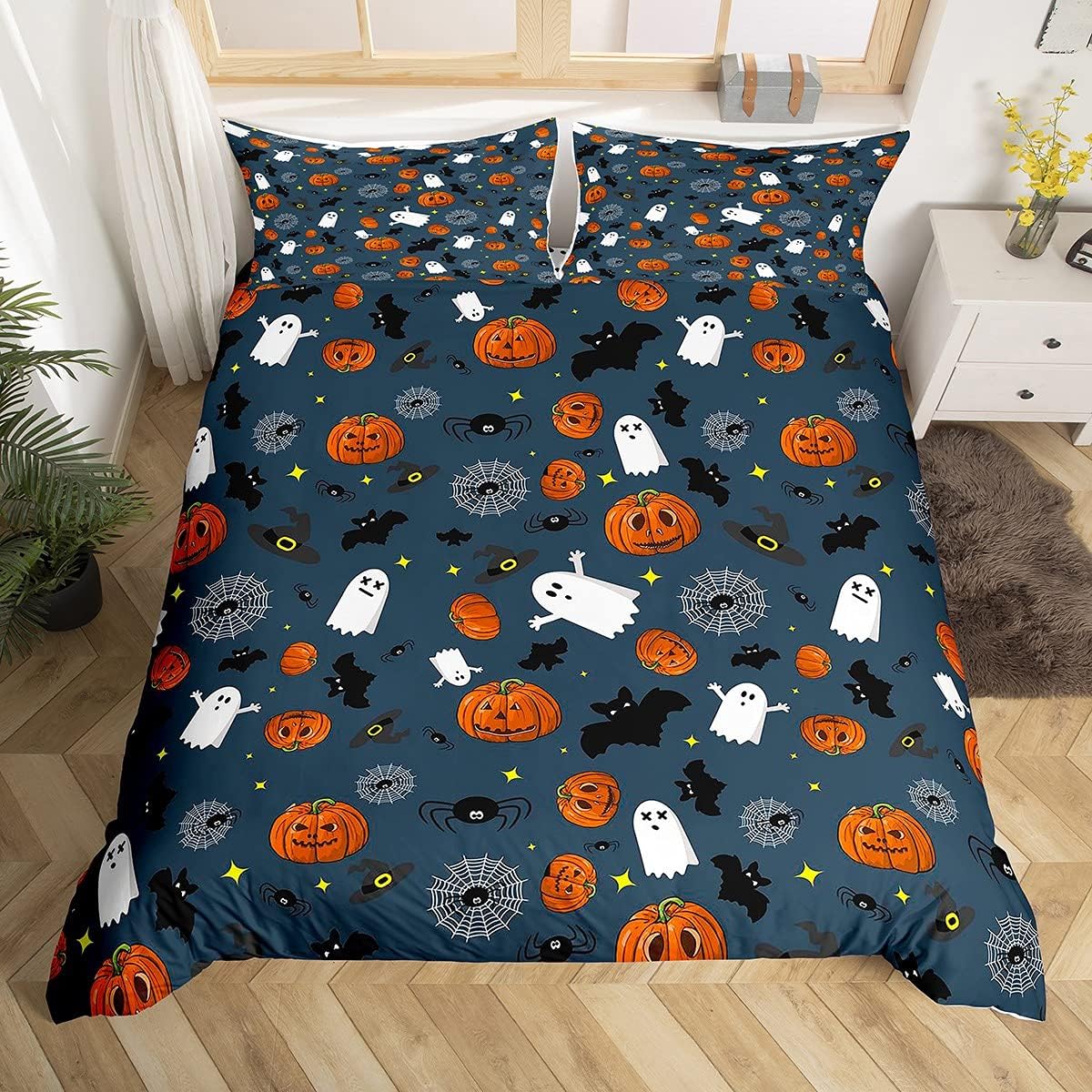 Милый пододеяльник с привидением Твин Кинг Хэллоуин Постельный набор для детей Девочка Микрофибра Тема ужасов Пододеяльник с 2 наволочками AU Single(140x210cm)
Милый пододеяльник с привидением Твин Кинг Хэллоуин Постельный набор для детей Девочка Микрофибра Тема ужасов Пододеяльник с 2 наволочками AU Single(140x210cm)