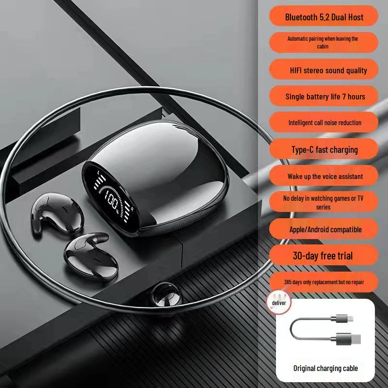 Premium Noise-Cancelling Bone Conduction Wireless Bluetooth Earbuds, Ultra-thin and Comfortable for Long Wear, with Extended Battery Life
Premium Noise-Cancelling Bone Conduction Wireless Bluetooth Earbuds, Ultra-thin and Comfortable for Long Wear, with Extended Battery Life