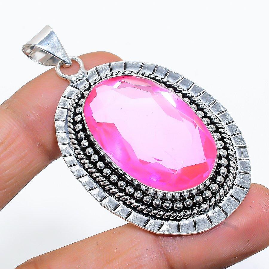 Pink Kunzite Gemstone Handmade Ethnic Jewelry Pendant 2.29 VR-3635 
Pink Kunzite Gemstone Handmade Ethnic Jewelry Pendant 2.29 VR-3635