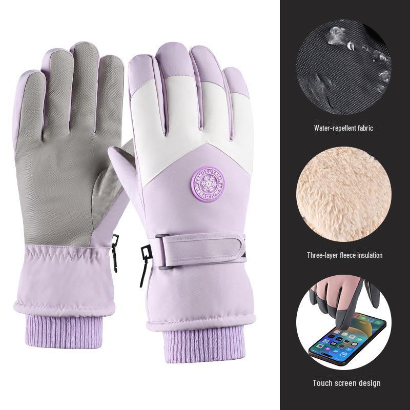 Зимові лижні рукавички для чоловіків та жінок: Потовщений, Вітрозахисний, Водонепроникний, Сумісний з сенсорним екраном Female, Round фіолетовий
Зимові лижні рукавички для чоловіків та жінок: Потовщений, Вітрозахисний, Водонепроникний, Сумісний з сенсорним екраном Female, Round фіолетовий