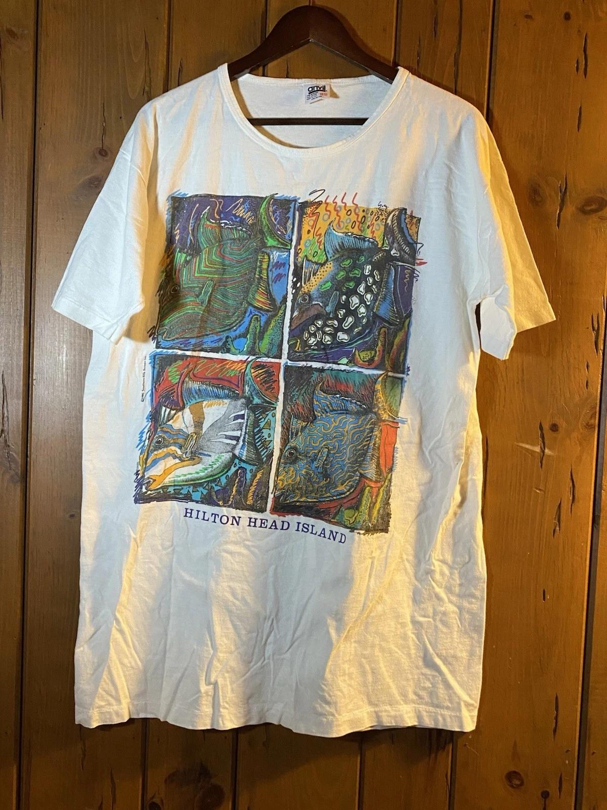 VTG 90s Hilton Head Island Fish T-Shirt Anvil Abstract Neon Art Single Stitch 4XL
VTG 90s Hilton Head Island Fish T-Shirt Anvil Abstract Neon Art Single Stitch 4XL