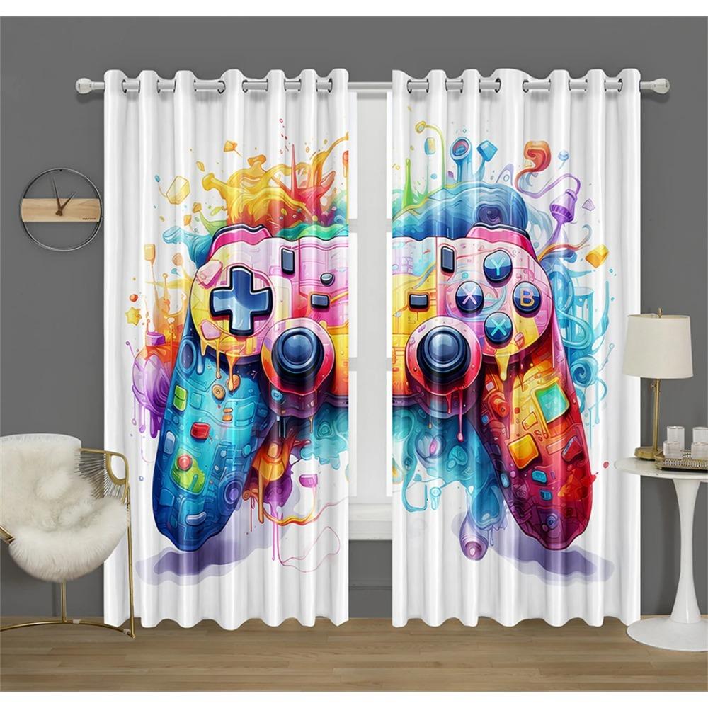 2 pcs fantastic colorful joystick curtains red blue yellow cartoon elements suitable for children s room bedroom decoration 50W130H(CM)X2PCS&Rod Pocket
2 pcs fantastic colorful joystick curtains red blue yellow cartoon elements suitable for children s room bedroom decoration 50W130H(CM)X2PCS&Rod Pocket