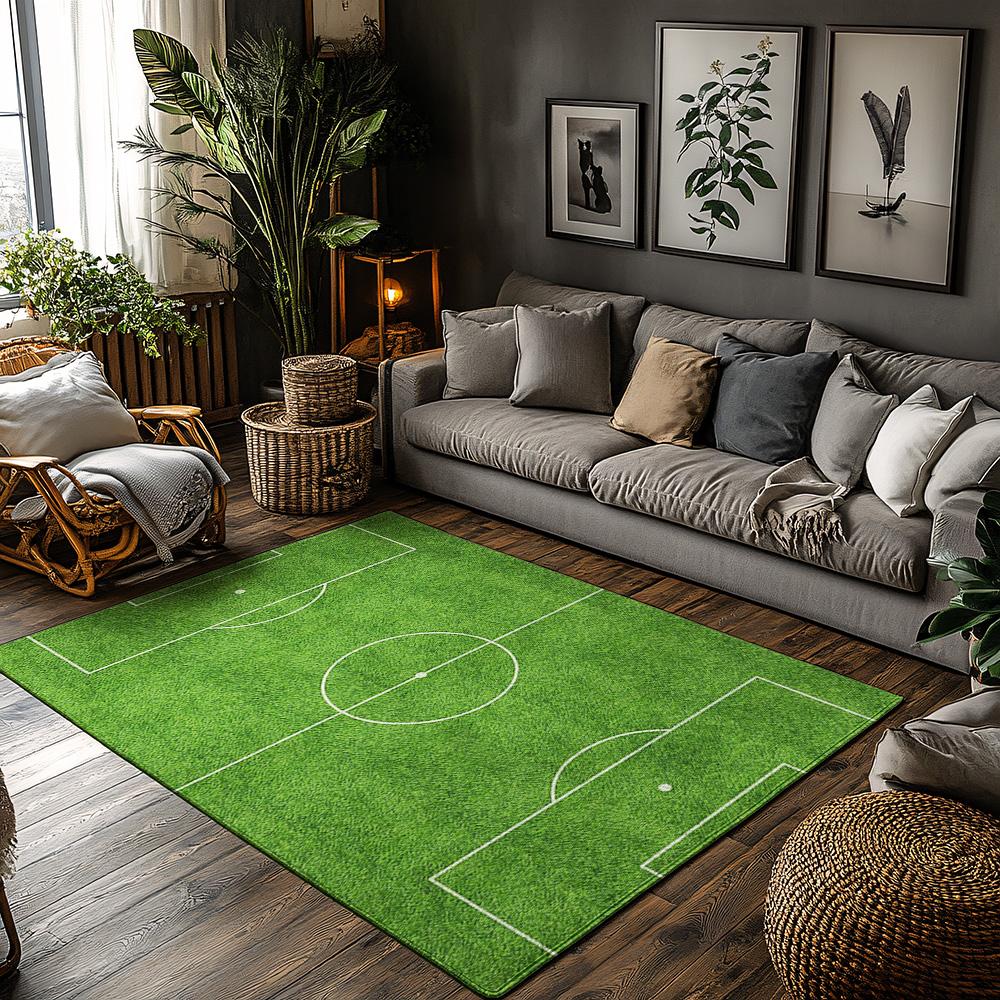 Soccer Field Area Rug, Green White Line Pattern Carpet for Living Room, Soft Non-Slip Mat with Sports Theme Decor 50x80cm
Soccer Field Area Rug, Green White Line Pattern Carpet for Living Room, Soft Non-Slip Mat with Sports Theme Decor 50x80cm