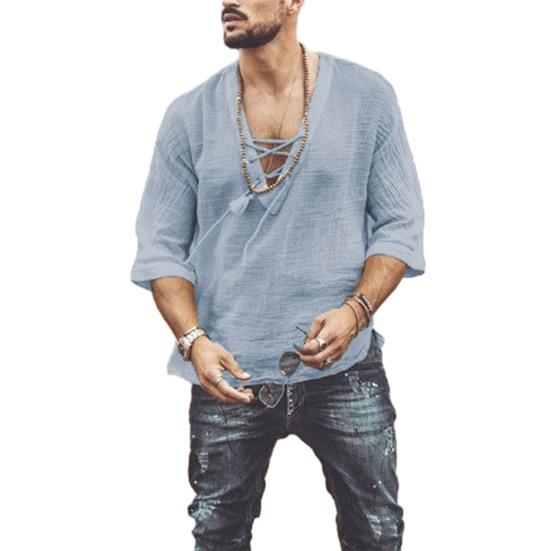 Men s Casual Cotton Linen Shirt Half Sleeve V Neck Lace Up Tee M сірий
Men s Casual Cotton Linen Shirt Half Sleeve V Neck Lace Up Tee M сірий