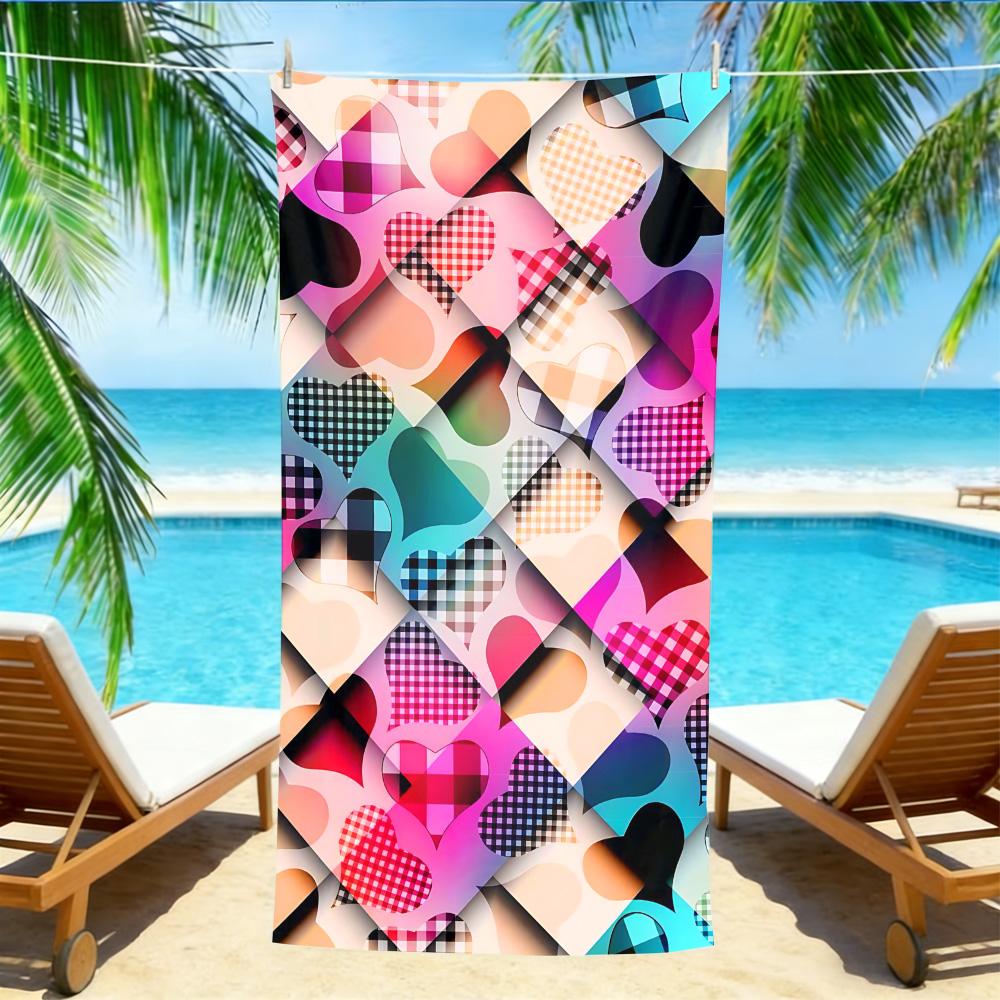 Plaid Heart Argyle Beach Towel – Oversized Quick Dry Sand Free with Gradient Color Print W40*H60(CM)
Plaid Heart Argyle Beach Towel – Oversized Quick Dry Sand Free with Gradient Color Print W40*H60(CM)