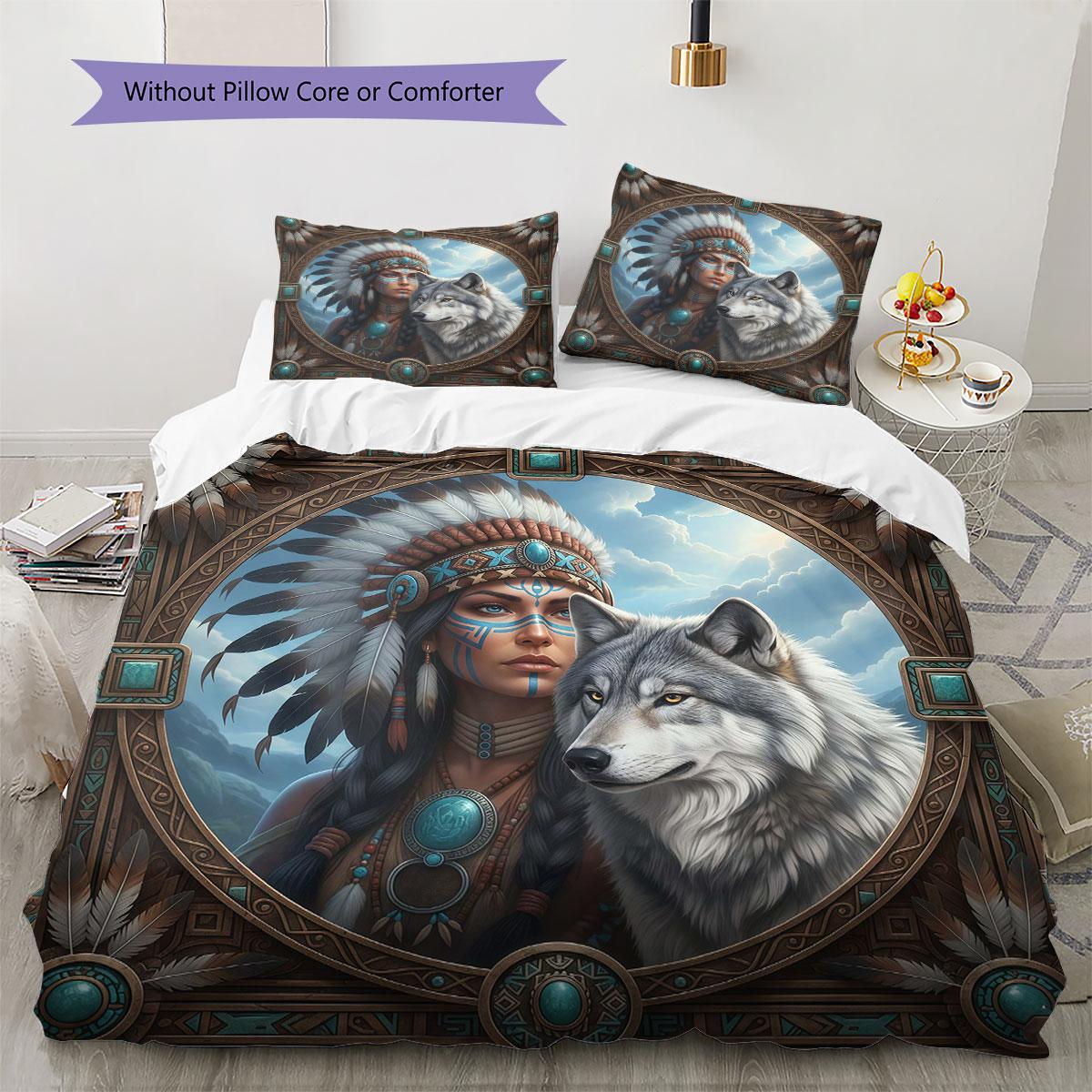 IndianBeasts Pattern Bedding Quilt Set Quilt Cover Pillowcase Home Decoration Birthday Gift (1 * duvet cover + 2 * pillowcase, without core) 135x200cm
IndianBeasts Pattern Bedding Quilt Set Quilt Cover Pillowcase Home Decoration Birthday Gift (1 * duvet cover + 2 * pillowcase, without core) 135x200cm