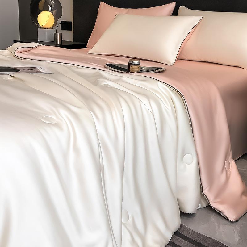 Tencel Summer Quilt 4-Piece Set Cool Ice Silk Air Conditioner Blanket Washable Thin Bedding for Bedroom Single Quilt 150x200cm
Tencel Summer Quilt 4-Piece Set Cool Ice Silk Air Conditioner Blanket Washable Thin Bedding for Bedroom Single Quilt 150x200cm