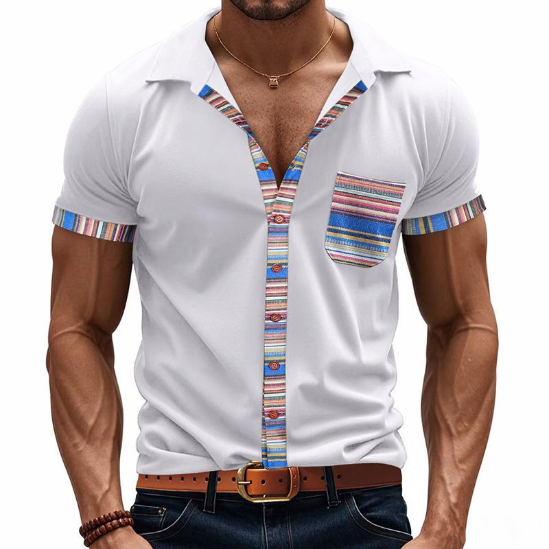 Summer Men s Loose Casual Contrasting Color Shirt Short Sleeve Fashion Patchwork Shirts Men L темно-сірий колір
Summer Men s Loose Casual Contrasting Color Shirt Short Sleeve Fashion Patchwork Shirts Men L темно-сірий колір