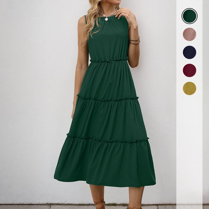 A Simple, Elegant and Versatile Solid-color Pleated Black Eared Sleeveless Dress for Summer XL чорний
A Simple, Elegant and Versatile Solid-color Pleated Black Eared Sleeveless Dress for Summer XL чорний