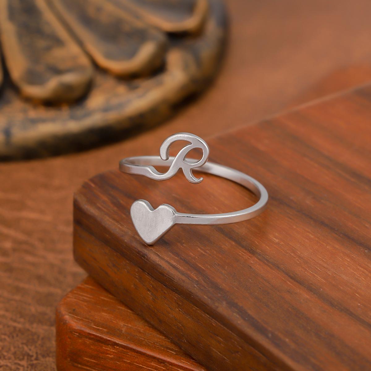 Fashion Stainless Steel Rings Unisex Alphabet & Heart Shaped Adjustable Rings Classic Romantic Weddings Banquets Jewelry Gifts
Fashion Stainless Steel Rings Unisex Alphabet & Heart Shaped Adjustable Rings Classic Romantic Weddings Banquets Jewelry Gifts