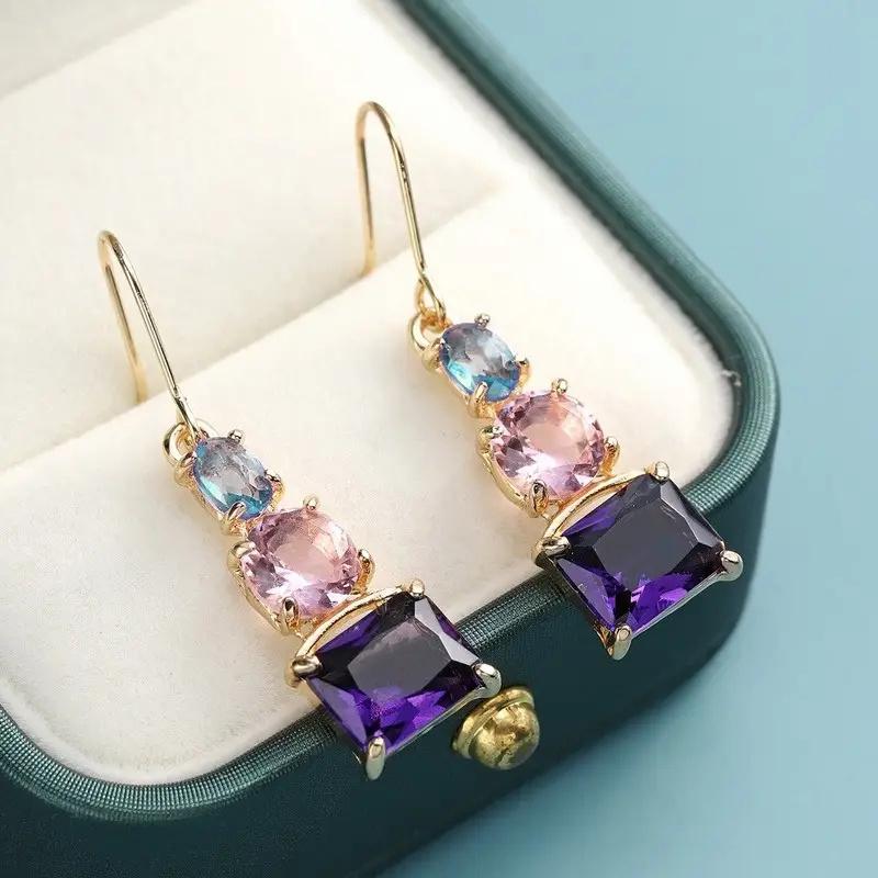 Huitan New 2023 Women s Dangle Earrings with Colorful Cubic Zirconia Wedding Luxury Trendy Female Accessories Aesthetic Zircon
Huitan New 2023 Women s Dangle Earrings with Colorful Cubic Zirconia Wedding Luxury Trendy Female Accessories Aesthetic Zircon