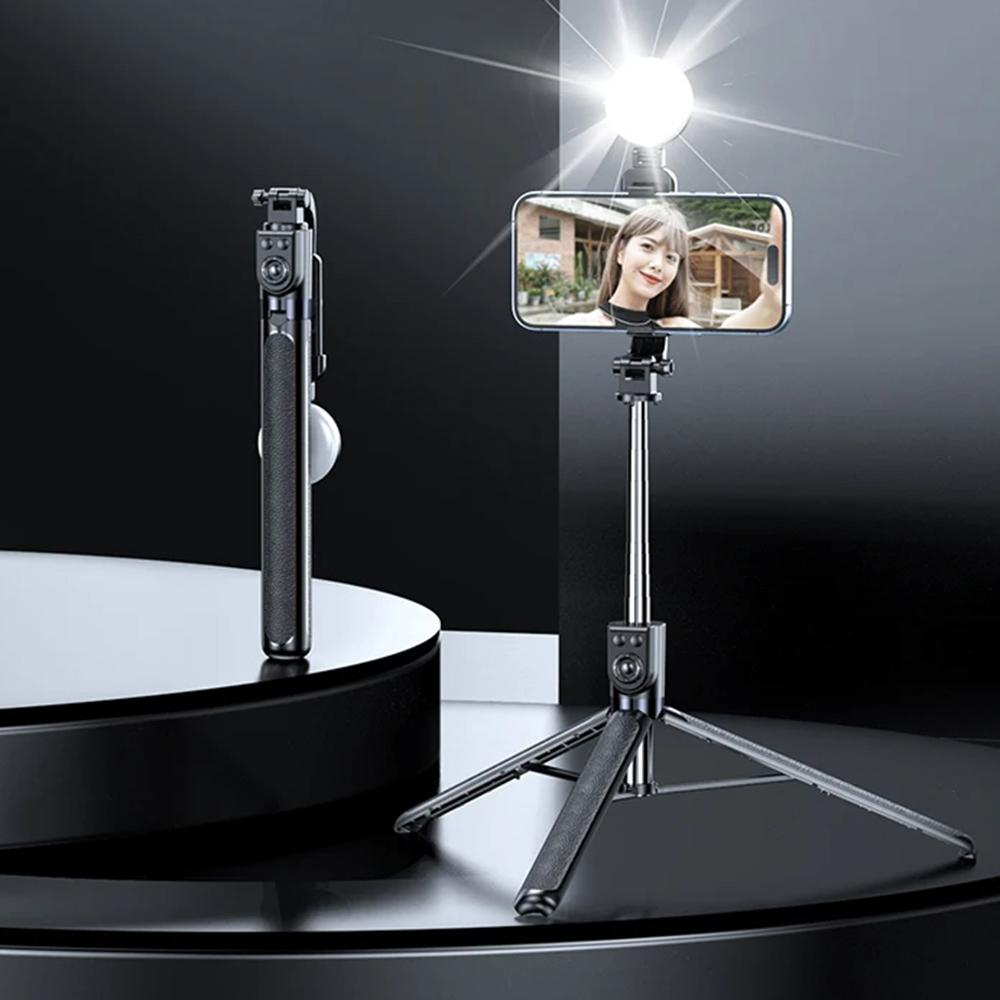 Z16 Pro 175cm Tripod Stand Remote Control Folding Bluetooth-compatible Selfie Stick with Fill Light Black
Z16 Pro 175cm Tripod Stand Remote Control Folding Bluetooth-compatible Selfie Stick with Fill Light Black