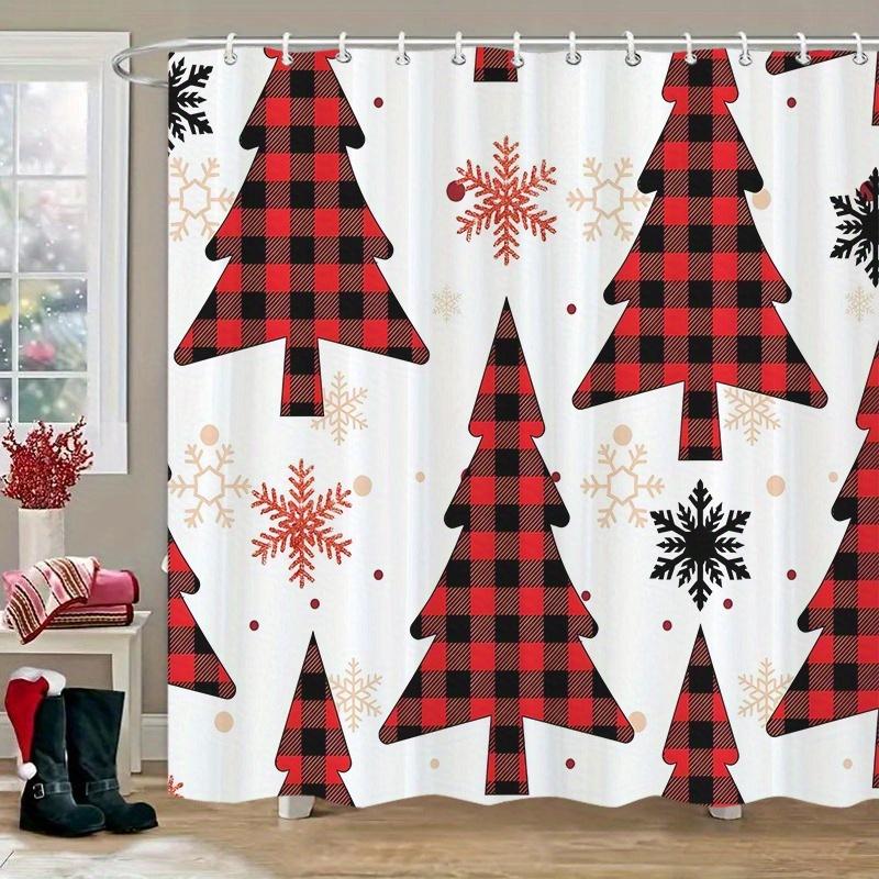 1Pc Red And Black Plaid Snowflake Pattern Shower Curtain, Polyester Fabric, Machine Washable, Suitable For Bathroom Decoration W60H190(CM)-1 Pcs
1Pc Red And Black Plaid Snowflake Pattern Shower Curtain, Polyester Fabric, Machine Washable, Suitable For Bathroom Decoration W60H190(CM)-1 Pcs