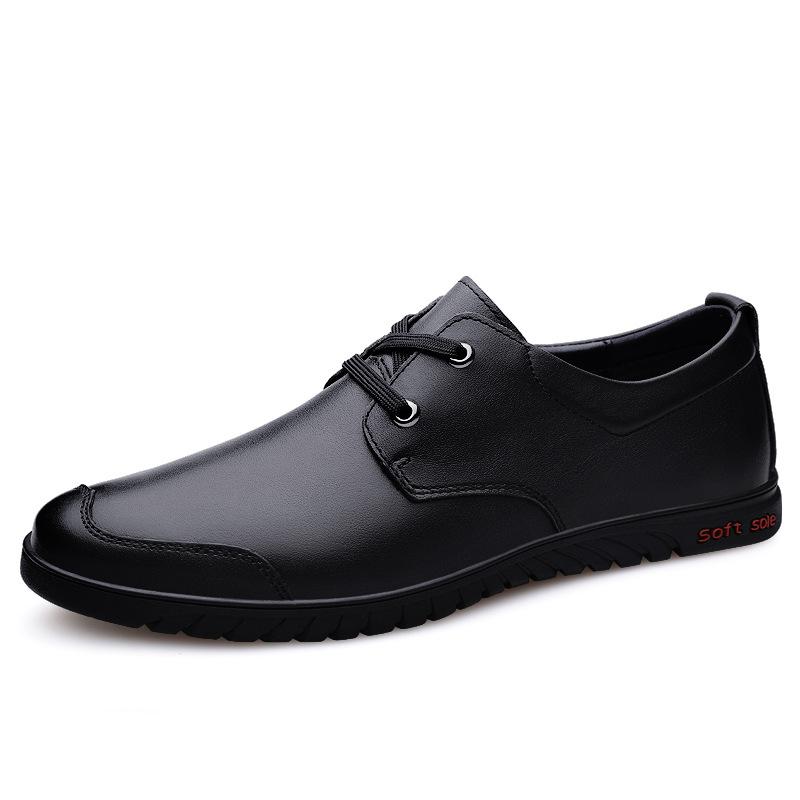 2025 весна новая мужская повседневная кожаная обувь модная большого размера удобная дышащая молодежная офисная деловая маленькая кожаная обувь 37