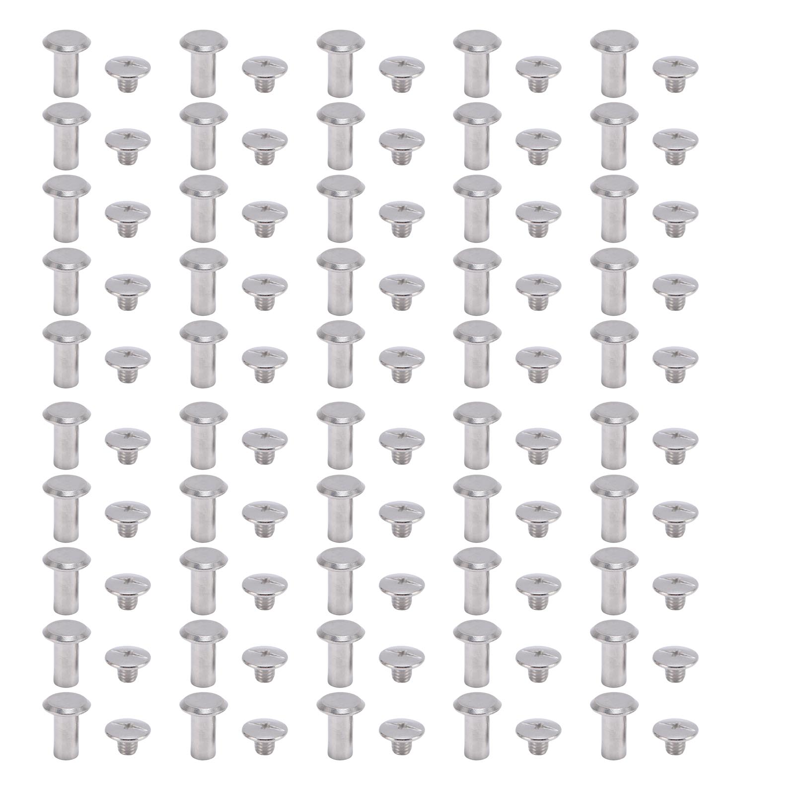50 Sets Chicago Screws M5 6x12x11mm Round Flat Head Stainless Steel Screw Rivets for Leather Crafts
50 Sets Chicago Screws M5 6x12x11mm Round Flat Head Stainless Steel Screw Rivets for Leather Crafts