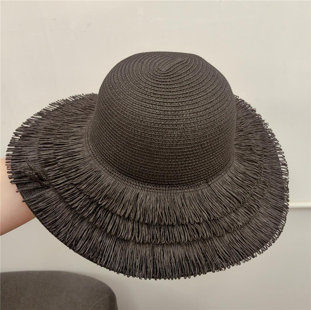 New Fashion Summer Straw Hat Tassels Women Wide Brim Sun Protection Beach Hat Straw Cap Casual Ladies Flat Top Panama Hat Gift 54-58cm чорний
New Fashion Summer Straw Hat Tassels Women Wide Brim Sun Protection Beach Hat Straw Cap Casual Ladies Flat Top Panama Hat Gift 54-58cm чорний