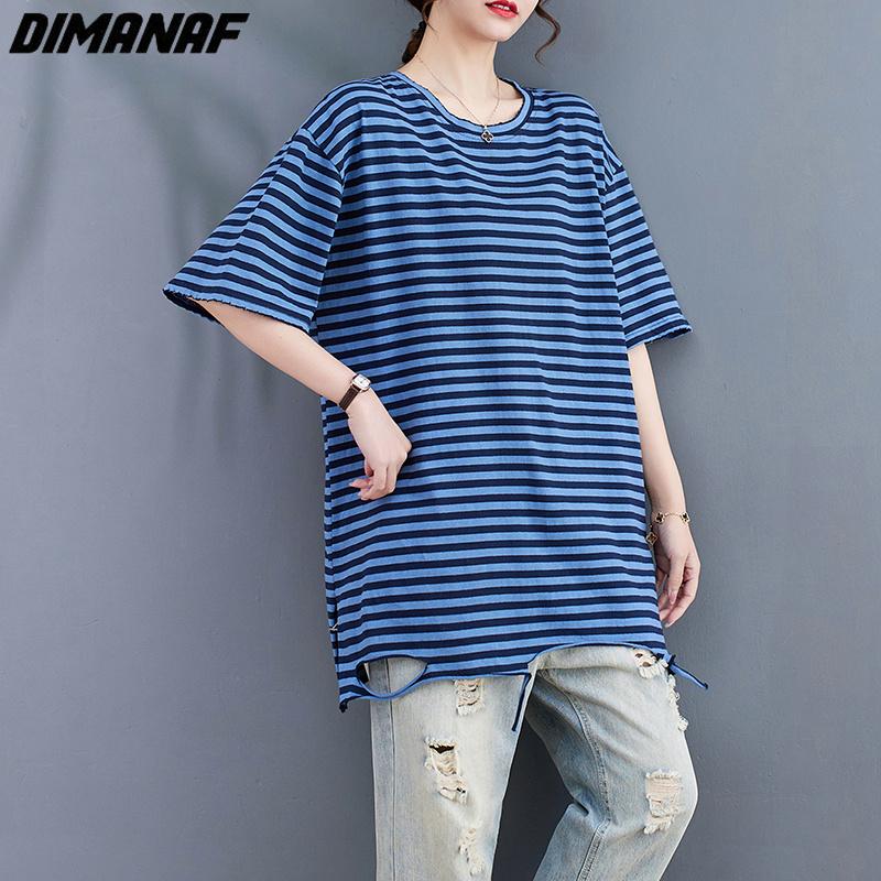 DIMANAF 2023 Plus Size Летняя новая футболка Женская полосатая свободная повседневная базовая топ-футболка с O-образным вырезом синего цвета
DIMANAF 2023 Plus Size Летняя новая футболка Женская полосатая свободная повседневная базовая топ-футболка с O-образным вырезом синего цвета
