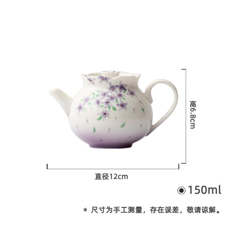 150ml Jade Mud Hand-painted Purple Flower Teapot Retro Tea Infuser Pot Tea Maker Kettle With Strainer Tea Ceremony Collection
150ml Jade Mud Hand-painted Purple Flower Teapot Retro Tea Infuser Pot Tea Maker Kettle With Strainer Tea Ceremony Collection