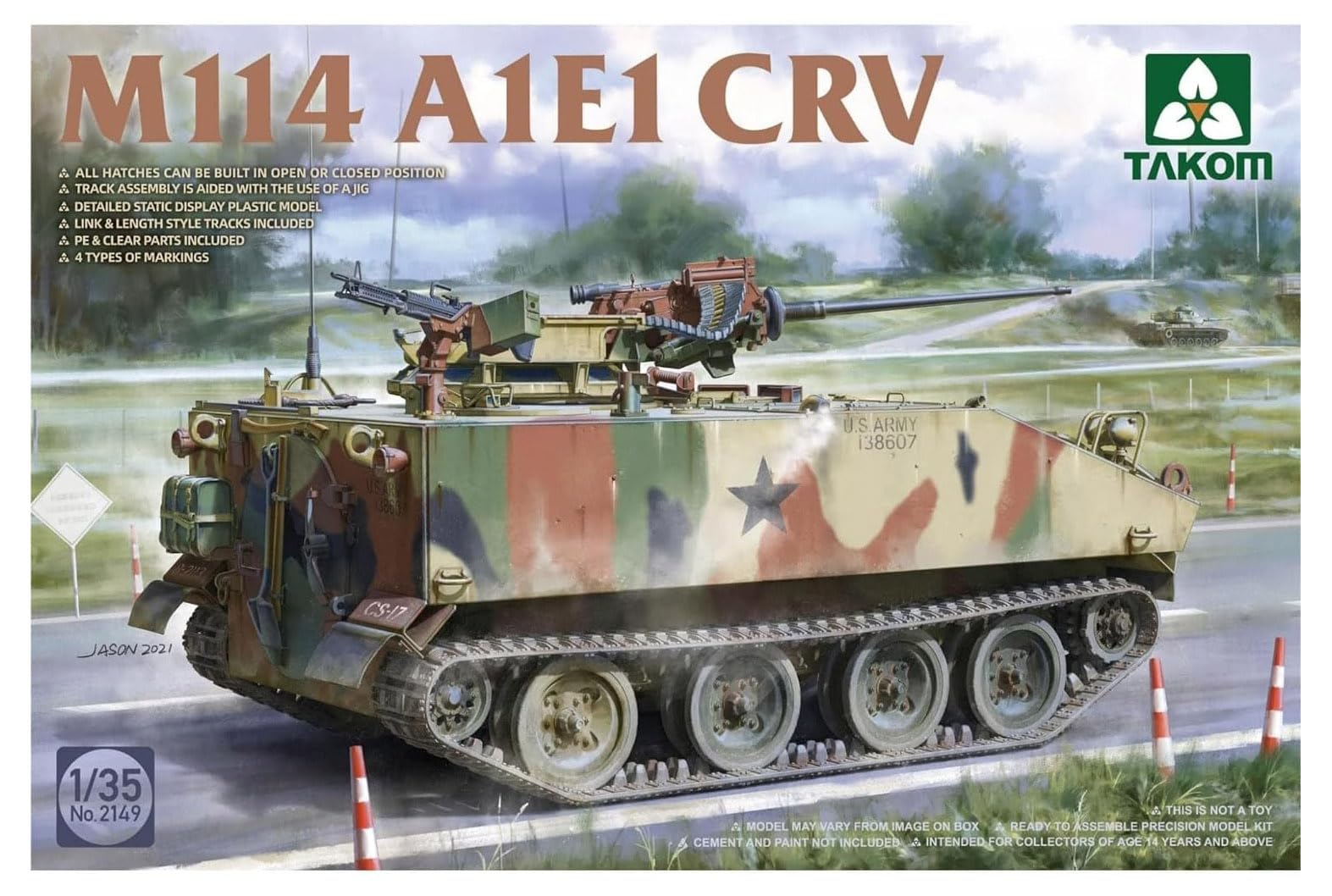 Takom 1/35 scale US Army M114A1E1 Armored Reconnaissance Vehicle Plastic Model Kit TKO2149
Takom 1/35 scale US Army M114A1E1 Armored Reconnaissance Vehicle Plastic Model Kit TKO2149