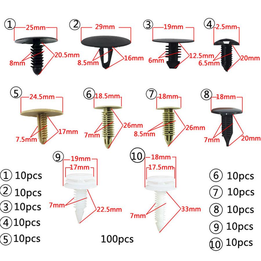 100 pcs mixed Car Clips Fender Door Rivet Push Clip Cars Lined Cover Barbs Rivet Auto Fasteners accessories
100 pcs mixed Car Clips Fender Door Rivet Push Clip Cars Lined Cover Barbs Rivet Auto Fasteners accessories