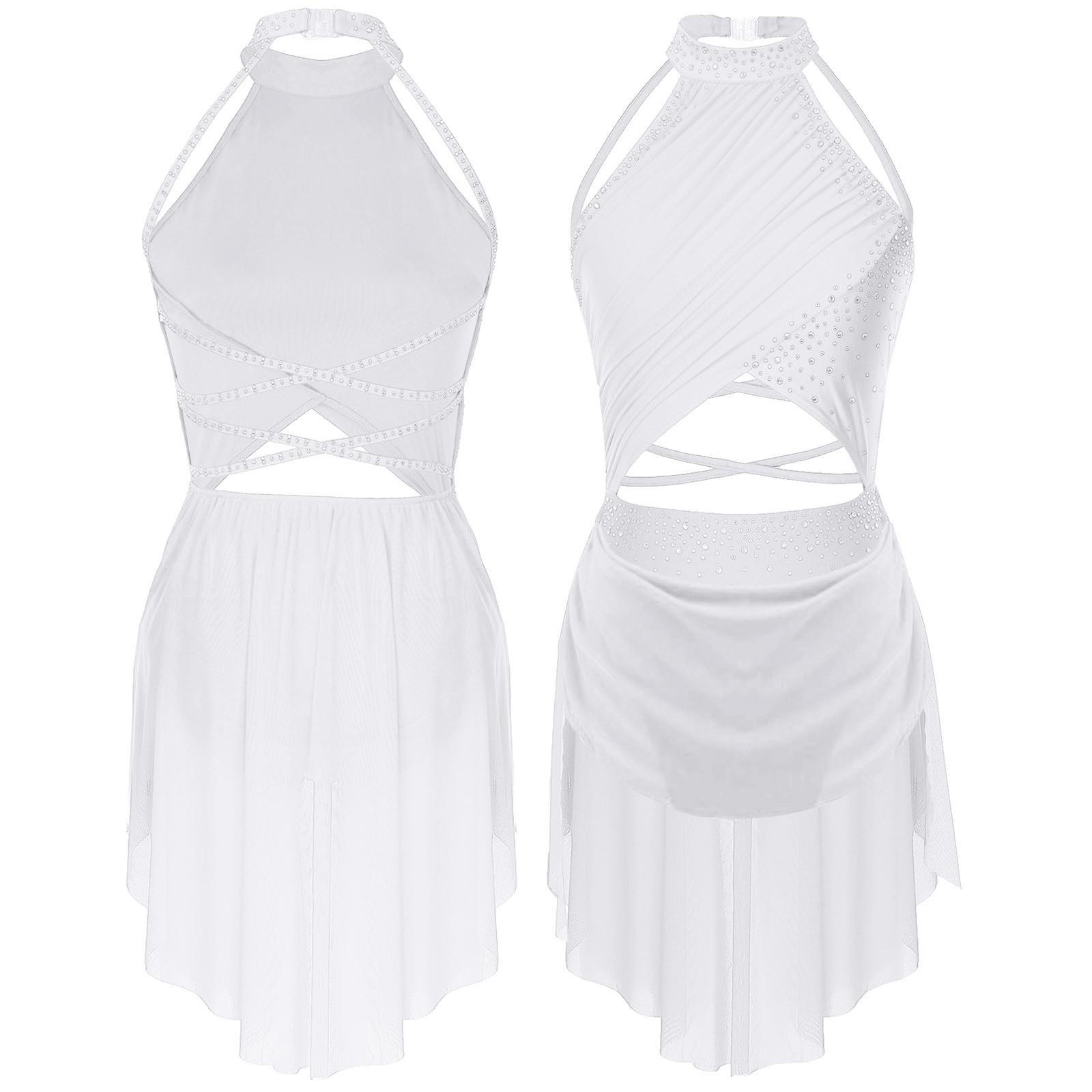 Жіночий блискучий ліричний танцювальний костюм із відкритою спідницею, сучасний танцювальний одяг XL білий
Жіночий блискучий ліричний танцювальний костюм із відкритою спідницею, сучасний танцювальний одяг XL білий