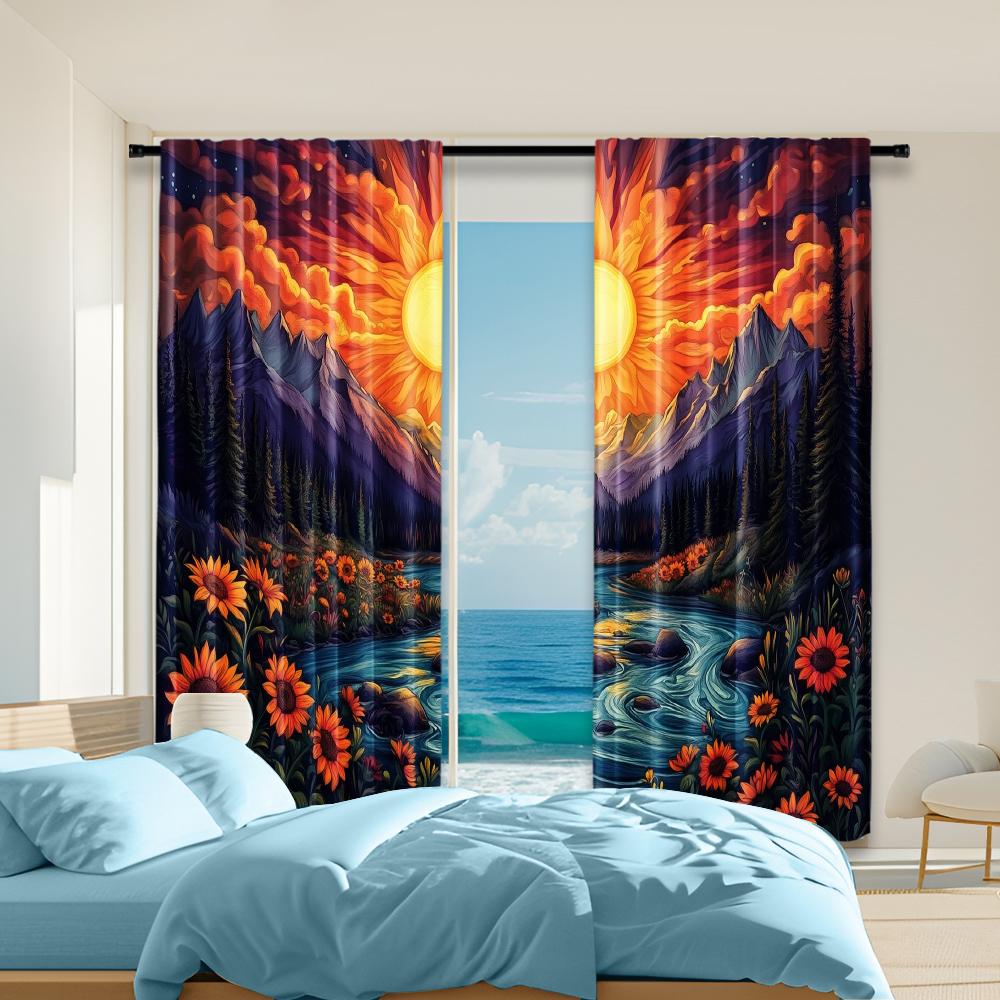 Set Of 2 Versatile Polyester Transparent Curtains Home Decoration Sunset Landscape Use Bedrooms Living Rooms Curtain For Sitting Room Made W100*H70(CM)-Hooks&1PCS
Set Of 2 Versatile Polyester Transparent Curtains Home Decoration Sunset Landscape Use Bedrooms Living Rooms Curtain For Sitting Room Made W100*H70(CM)-Hooks&1PCS