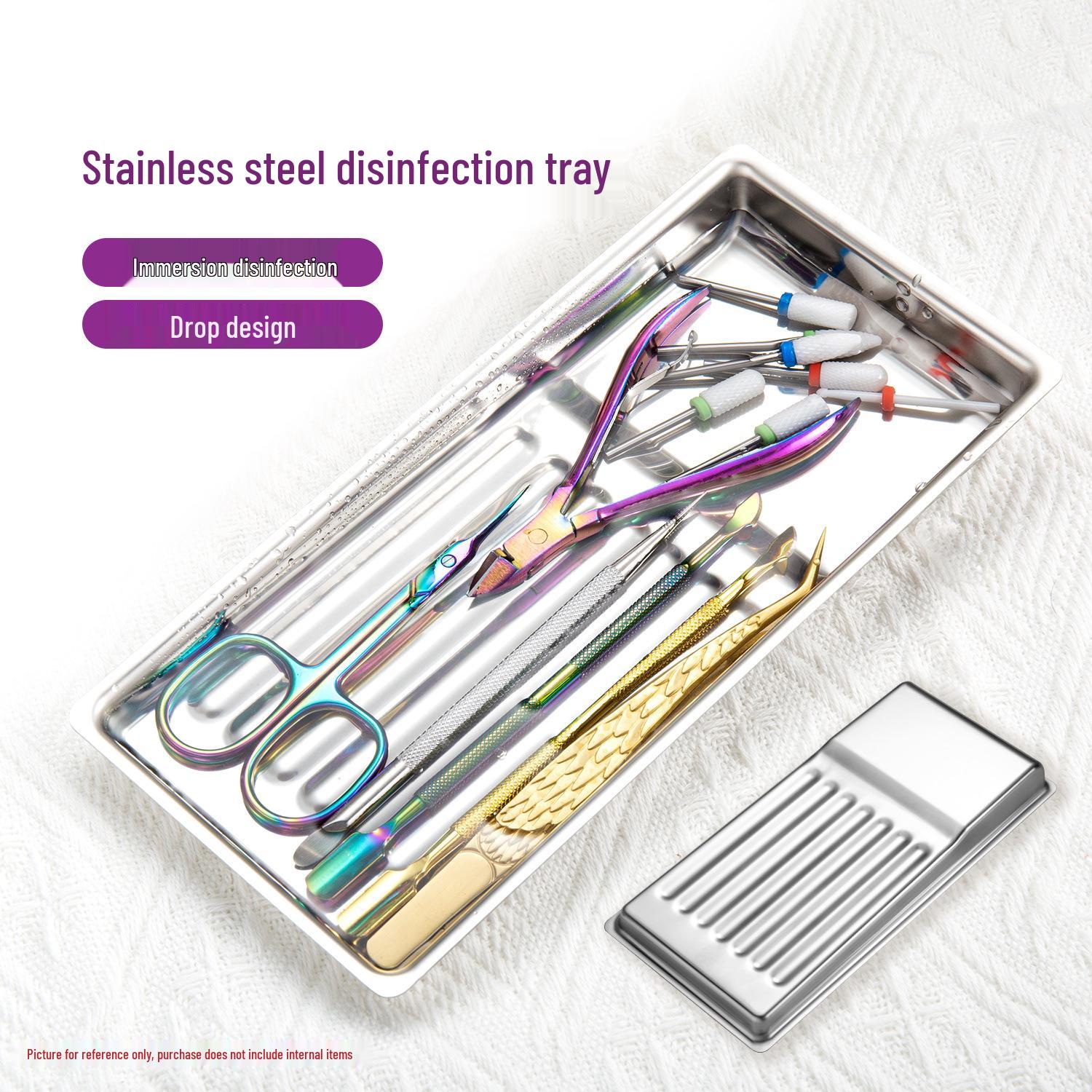 Portable 304 Stainless Steel Nail Art Tools Disinfection Tray - Corrosion & High Temperature Resistant
Portable 304 Stainless Steel Nail Art Tools Disinfection Tray - Corrosion & High Temperature Resistant