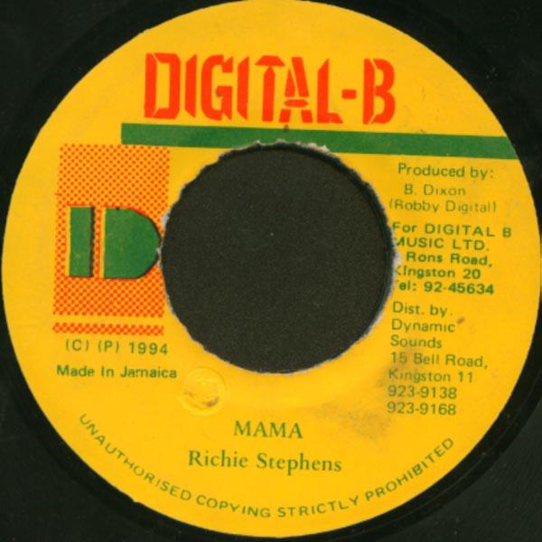 7inch Record RICHIE STEPHENS - Mama NONE Digital-B 1994 Jamaica Reggae, Ska & Dub Used
7inch Record RICHIE STEPHENS - Mama NONE Digital-B 1994 Jamaica Reggae, Ska & Dub Used