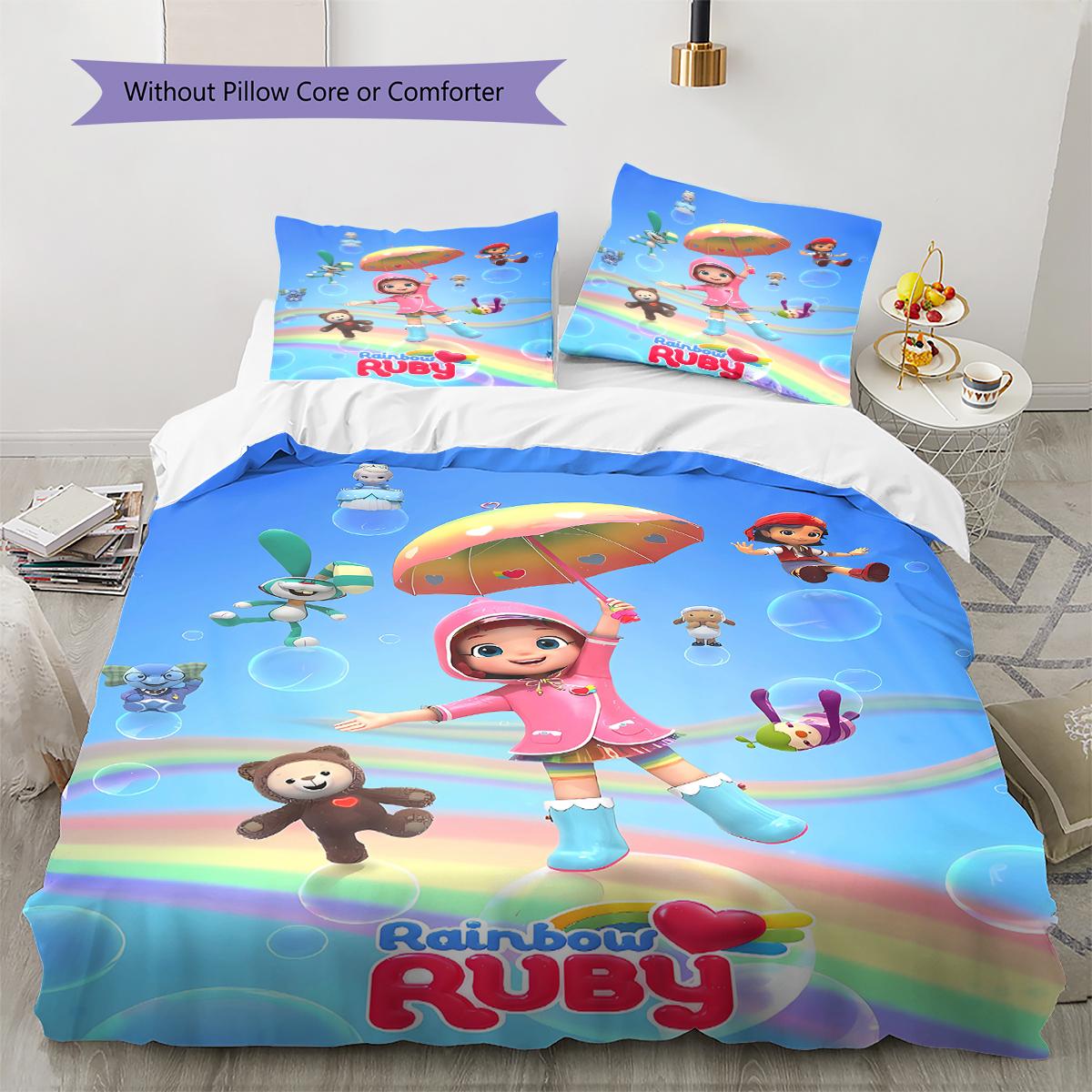 Rainbow Ruby Pattern Bedding Quilt Set Quilt Cover Pillowcase Home Decoration Gift (1 * duvet cover + 2 * pillowcase, without core) 135x200cm
Rainbow Ruby Pattern Bedding Quilt Set Quilt Cover Pillowcase Home Decoration Gift (1 * duvet cover + 2 * pillowcase, without core) 135x200cm