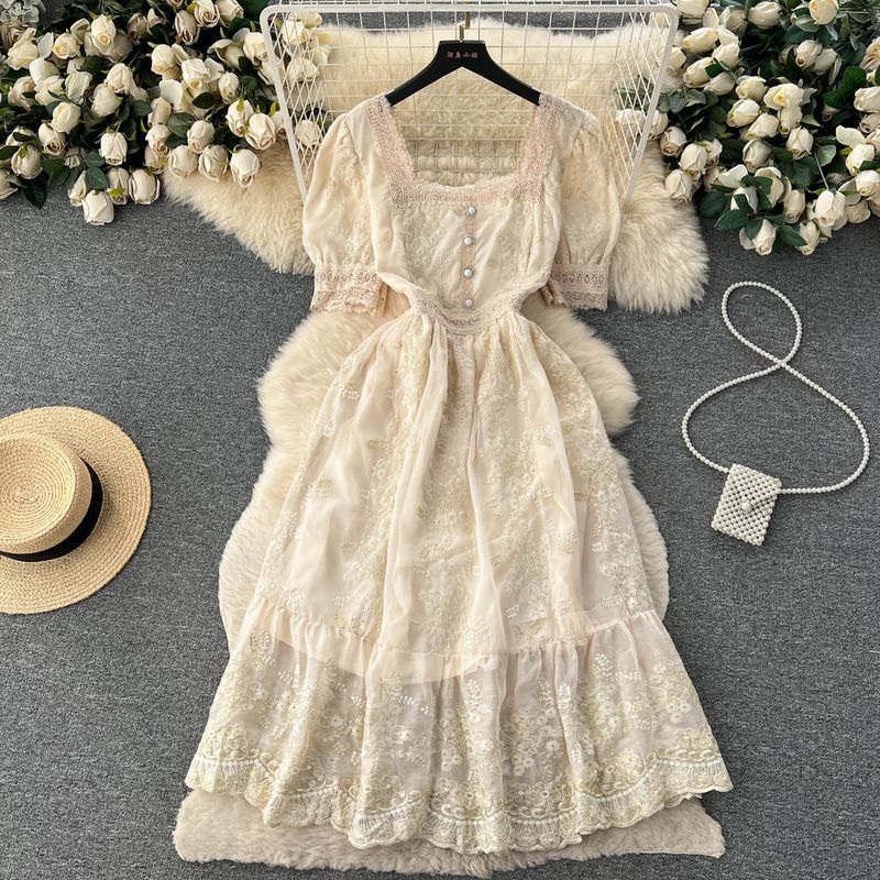 Design Retro Style Summer Lace Royal Dress Apricot L
Design Retro Style Summer Lace Royal Dress Apricot L