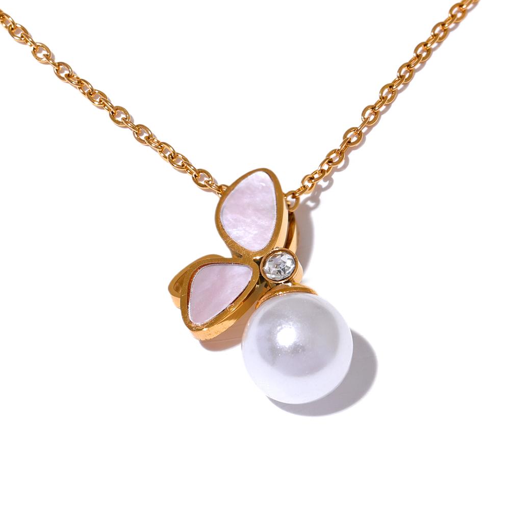 Yhpup Exquisite Shell Butterfly Imitation Pearl Pendant Necklace Stainless Steel Korean Chic Fashion Daily Jewelry Gift
Yhpup Exquisite Shell Butterfly Imitation Pearl Pendant Necklace Stainless Steel Korean Chic Fashion Daily Jewelry Gift