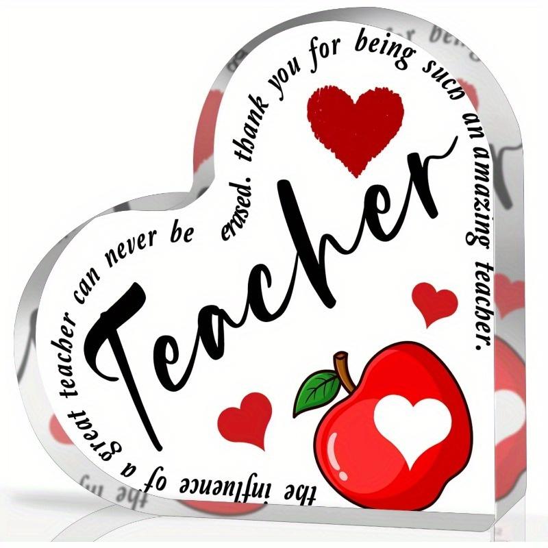 Акриловый подарок в форме сердца для учителя, уникальный подарок на выпускной, подарок ученику на последний день в школе, рождественский подарок. чистый