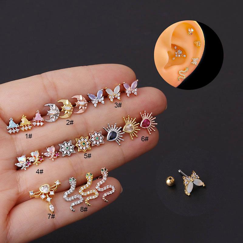 20G Stainless Steel Zircon Ear Studs: Colorful Korean & Japanese Fashion Piercing Jewelry Size 5 серебряный
20G Stainless Steel Zircon Ear Studs: Colorful Korean & Japanese Fashion Piercing Jewelry Size 5 серебряный