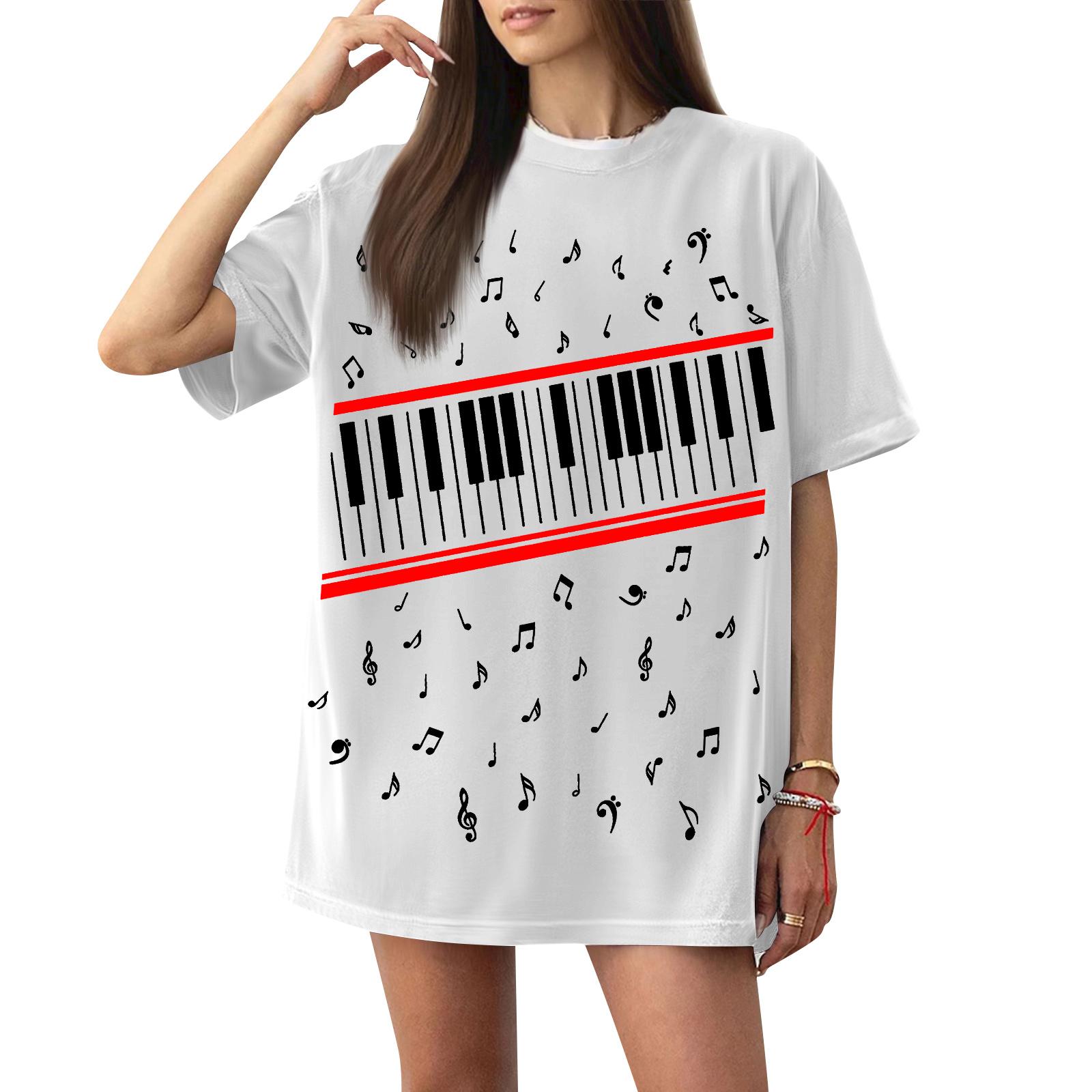 Women Casual Short Sleeve T Shirt Loose Fit Crew Neck Top with Music Note and Piano Key Print Lightweight Summer Tee XL білий
Women Casual Short Sleeve T Shirt Loose Fit Crew Neck Top with Music Note and Piano Key Print Lightweight Summer Tee XL білий