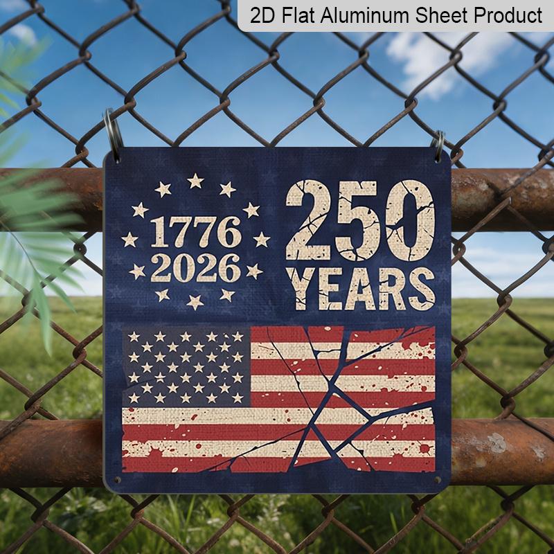 2D Flat 1pc, 250th Anniversary USA Vintage American Flag Aluminum Plaque, Patriotic Wall Art, Rustic 4th of July Decor, Independence Day Gift for 20*20cm
2D Flat 1pc, 250th Anniversary USA Vintage American Flag Aluminum Plaque, Patriotic Wall Art, Rustic 4th of July Decor, Independence Day Gift for 20*20cm