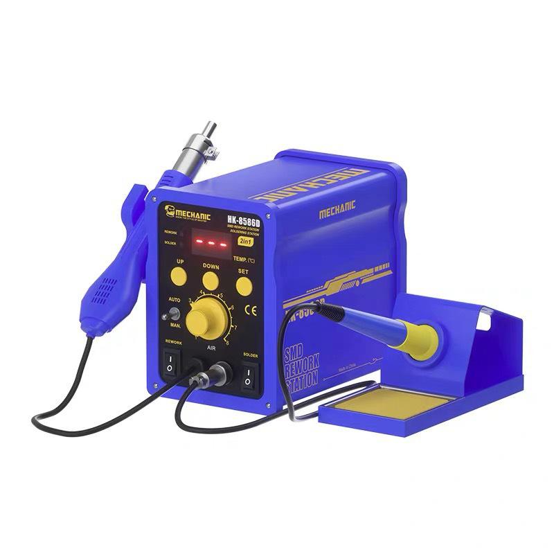 HK8586D Dual-Function Soldering Station: Silent, Temperature-Controlled Hot Air and Electric Soldering Iron Desoldering Station
HK8586D Dual-Function Soldering Station: Silent, Temperature-Controlled Hot Air and Electric Soldering Iron Desoldering Station