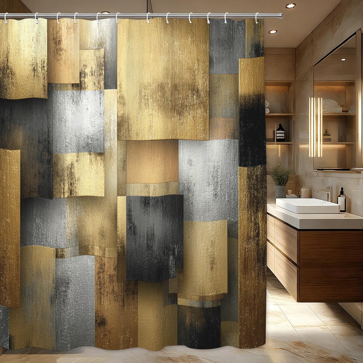 Abstract Geometric Pattern Polyester Shower Curtain - Stylish Bathroom Decor, Artistic Bathtub Partition Polyester For Home & Ho W60H190(CM)-1 Pcs
Abstract Geometric Pattern Polyester Shower Curtain - Stylish Bathroom Decor, Artistic Bathtub Partition Polyester For Home & Ho W60H190(CM)-1 Pcs