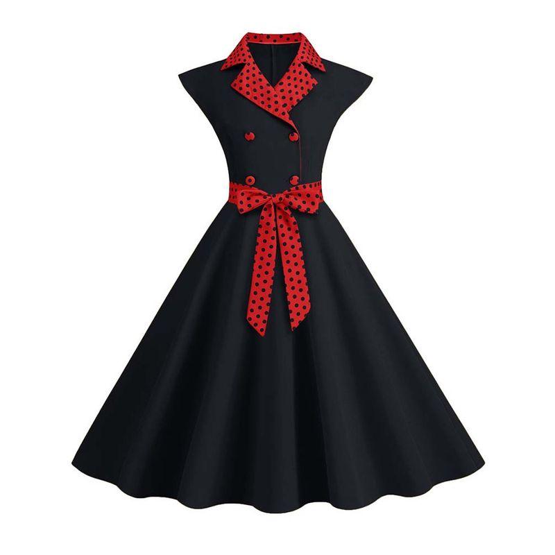 Split Double Brewed Large Hem Dress Patchwork Double Breasted Swing Dress black S(S)
Split Double Brewed Large Hem Dress Patchwork Double Breasted Swing Dress black S(S)