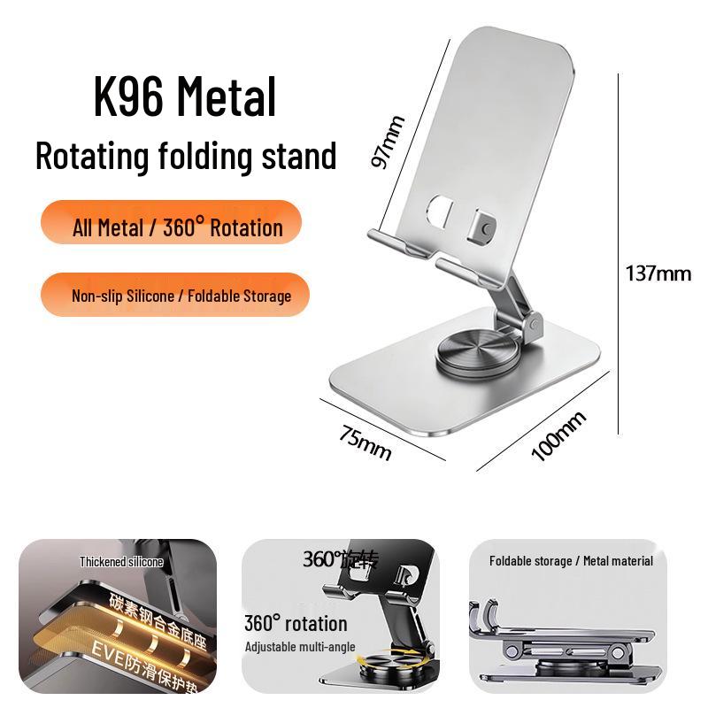 360° Rotating Portable Phone Holder: Metal, Foldable & Desktop Compatible
360° Rotating Portable Phone Holder: Metal, Foldable & Desktop Compatible
