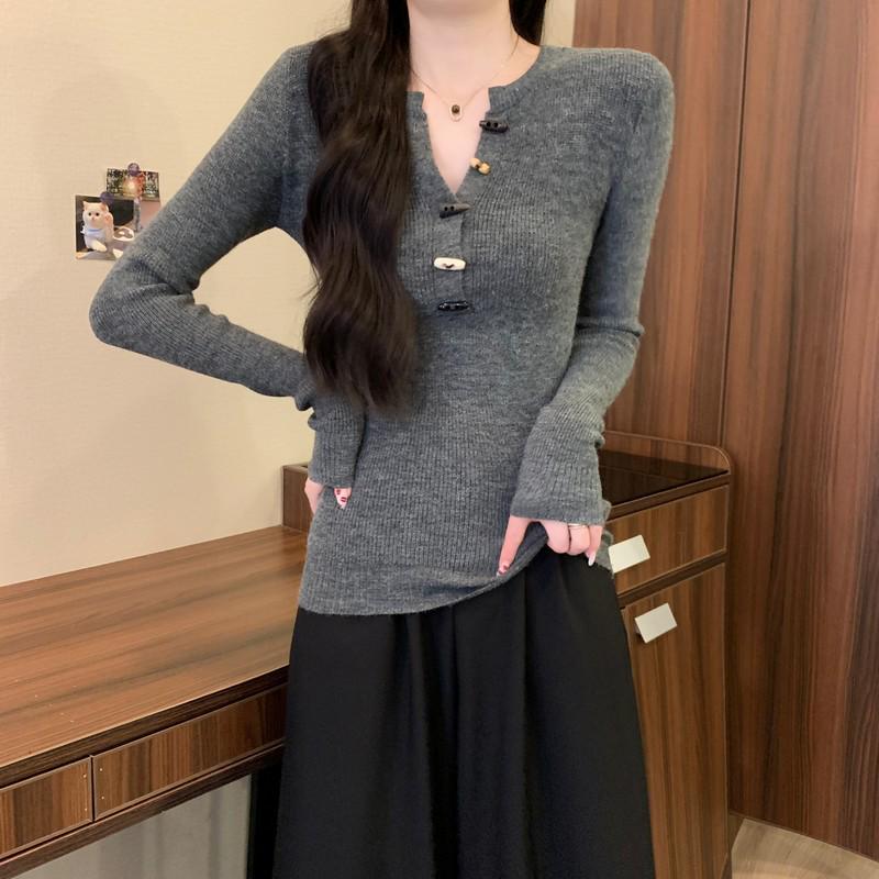 Winter Korean Chic Horn Button Knit Top - Long Sleeve One Size сірий колір
Winter Korean Chic Horn Button Knit Top - Long Sleeve One Size сірий колір