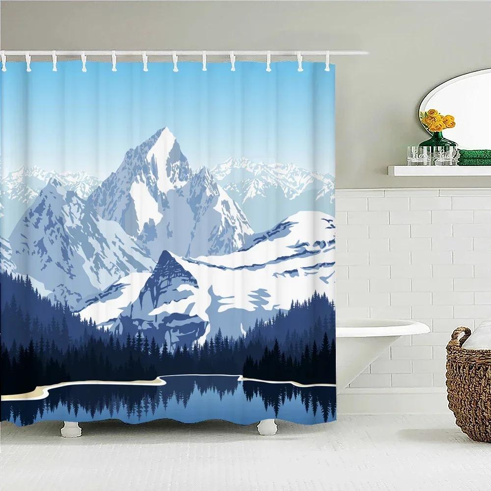 Winter Forest Shower Curtains Snow-Covered Pine Alpine Peaks Idyllic Early Morning Scenery Seasonal Christmas Elk Bathroom Decor W60H190(CM)-1 Pcs
Winter Forest Shower Curtains Snow-Covered Pine Alpine Peaks Idyllic Early Morning Scenery Seasonal Christmas Elk Bathroom Decor W60H190(CM)-1 Pcs