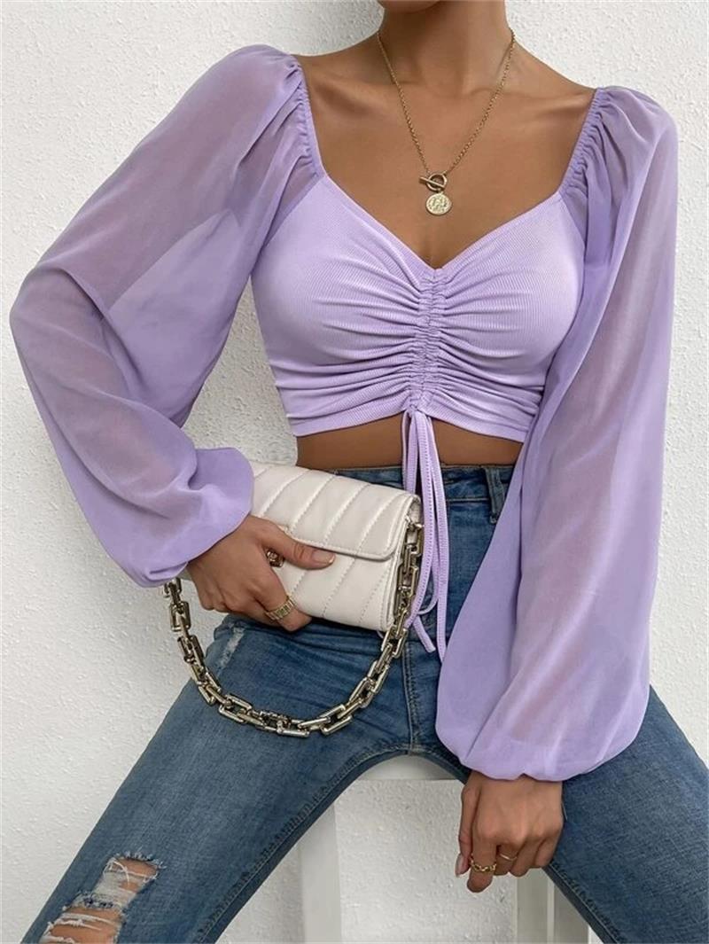 Summer V-neck Chiffon Lantern Sleeve Slim Fit Top Triple Extra Large светло-фиолетовый
Summer V-neck Chiffon Lantern Sleeve Slim Fit Top Triple Extra Large светло-фиолетовый