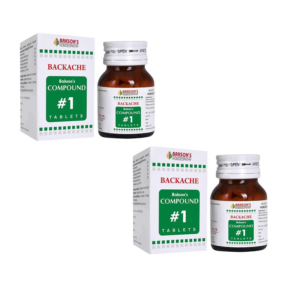 Bakson s Compound No 1 Tablets For Back Comfort Mobility Support Muscle Care Daily Wellness Routine 100 Tablets X Pack 2
Bakson s Compound No 1 Tablets For Back Comfort Mobility Support Muscle Care Daily Wellness Routine 100 Tablets X Pack 2