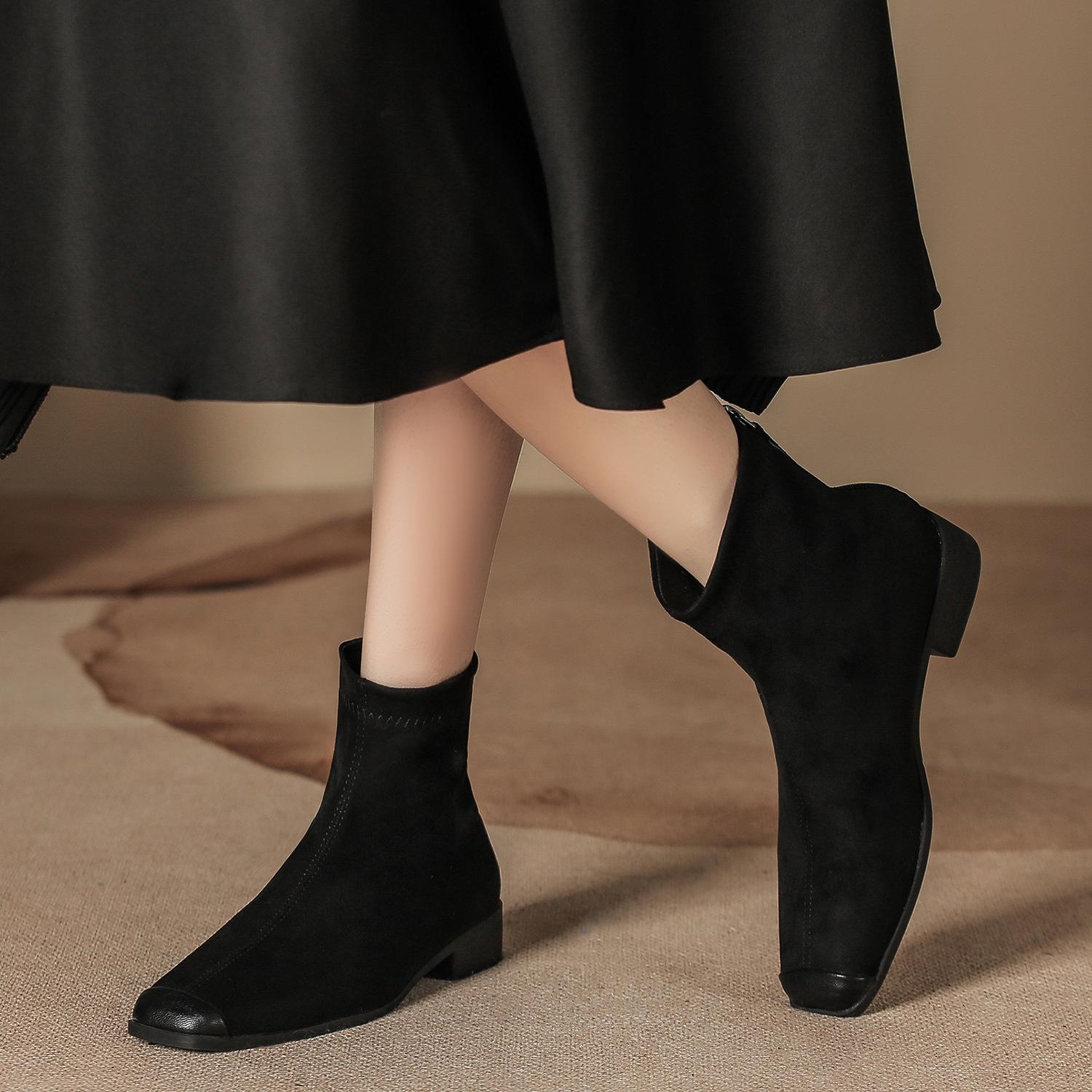 H957-1 Splicing small square head suede retro short boots women s autumn and winter versatile thin boots ankle boots low fashion boots 35 чорний
H957-1 Splicing small square head suede retro short boots women s autumn and winter versatile thin boots ankle boots low fashion boots 35 чорний