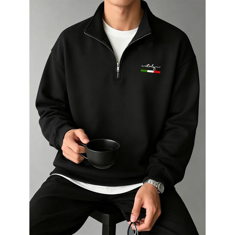 Italian Flag Logo Half Zip Sportswear, Relaxed and High End Stand Up Collar Casual Multifunctional Autumn and Winter Men s Top XL чорний
Italian Flag Logo Half Zip Sportswear, Relaxed and High End Stand Up Collar Casual Multifunctional Autumn and Winter Men s Top XL чорний