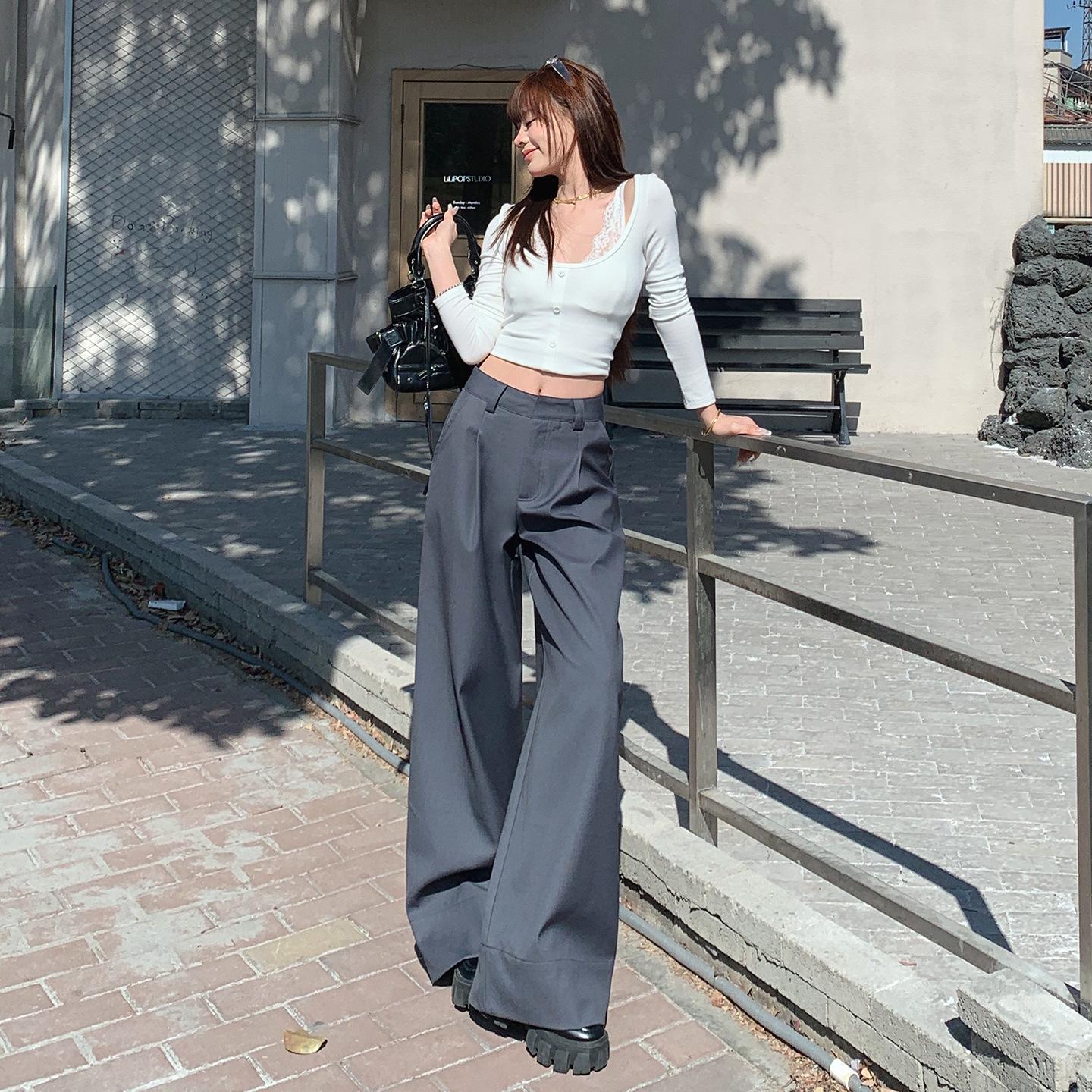 Women s American-Style Grey Wide-Leg Pants - Spring/Autumn 2026 Collection: High-Waisted, Slimming, Casual Fit XS
Women s American-Style Grey Wide-Leg Pants - Spring/Autumn 2026 Collection: High-Waisted, Slimming, Casual Fit XS