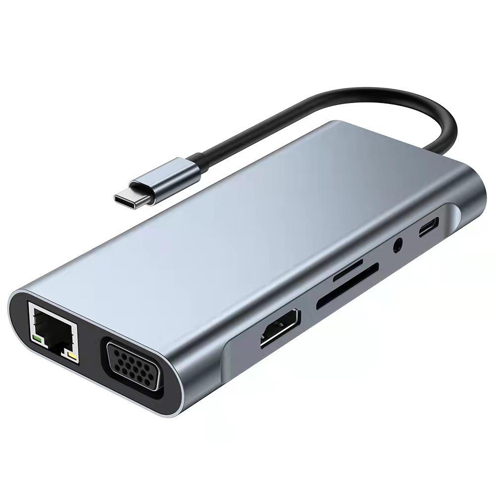 Док-станция 11 в 1 Type C с HDMI VGA кард-ридером USB 3.0 Hub PD Быстрая зарядка для ноутбука MacBook 11 in 1 Grey
Док-станция 11 в 1 Type C с HDMI VGA кард-ридером USB 3.0 Hub PD Быстрая зарядка для ноутбука MacBook 11 in 1 Grey