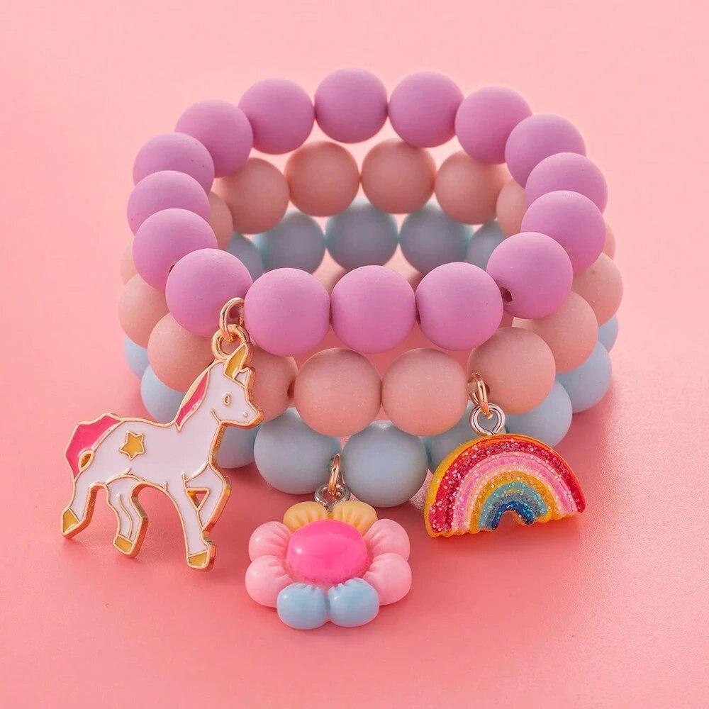 Простой набор браслетов ярких цветов, милый Подсолнух, Радужный кулон в виде единорога, детский модный браслет из бисера, праздничный подарок Y014-5
Простой набор браслетов ярких цветов, милый Подсолнух, Радужный кулон в виде единорога, детский модный браслет из бисера, праздничный подарок Y014-5