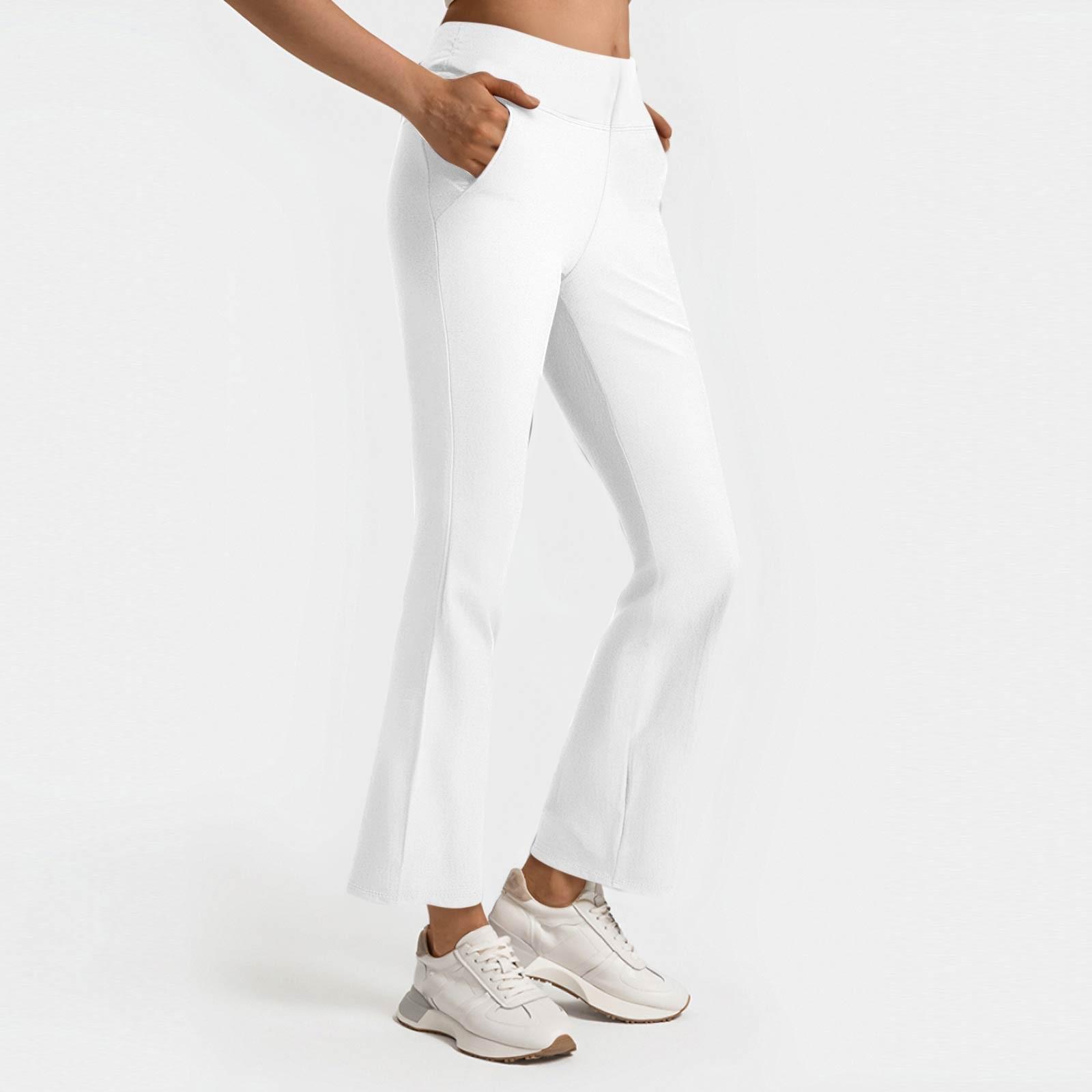 Женские повседневные модные брюки с эластичной талией, однотонные брюки с высокой талией M белый
Женские повседневные модные брюки с эластичной талией, однотонные брюки с высокой талией M белый